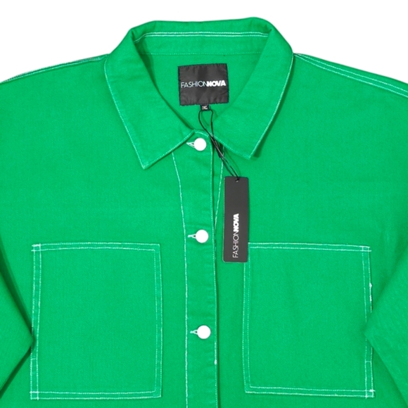 Fashion Nova "Take A Risk" Trucker Jacket Women's 3XL - Picture 4 of 6